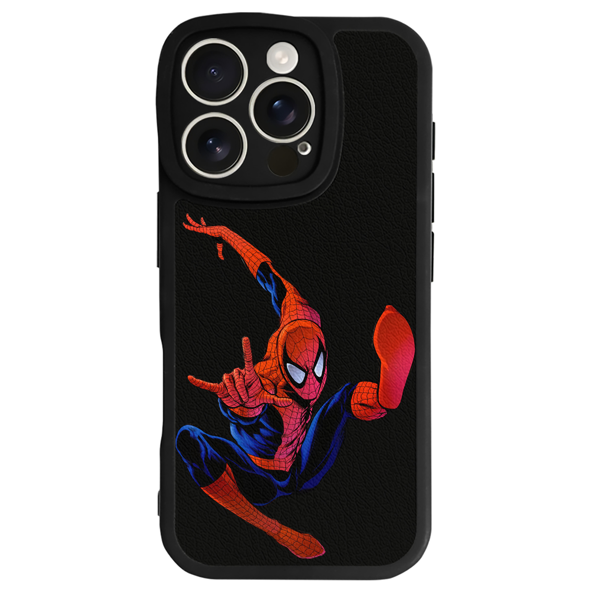 （画像用） Spider Man スパイダーマン 【iPhone 16シリーズ対応】シリコンスマホケース（レザー調） 材質：シリコン